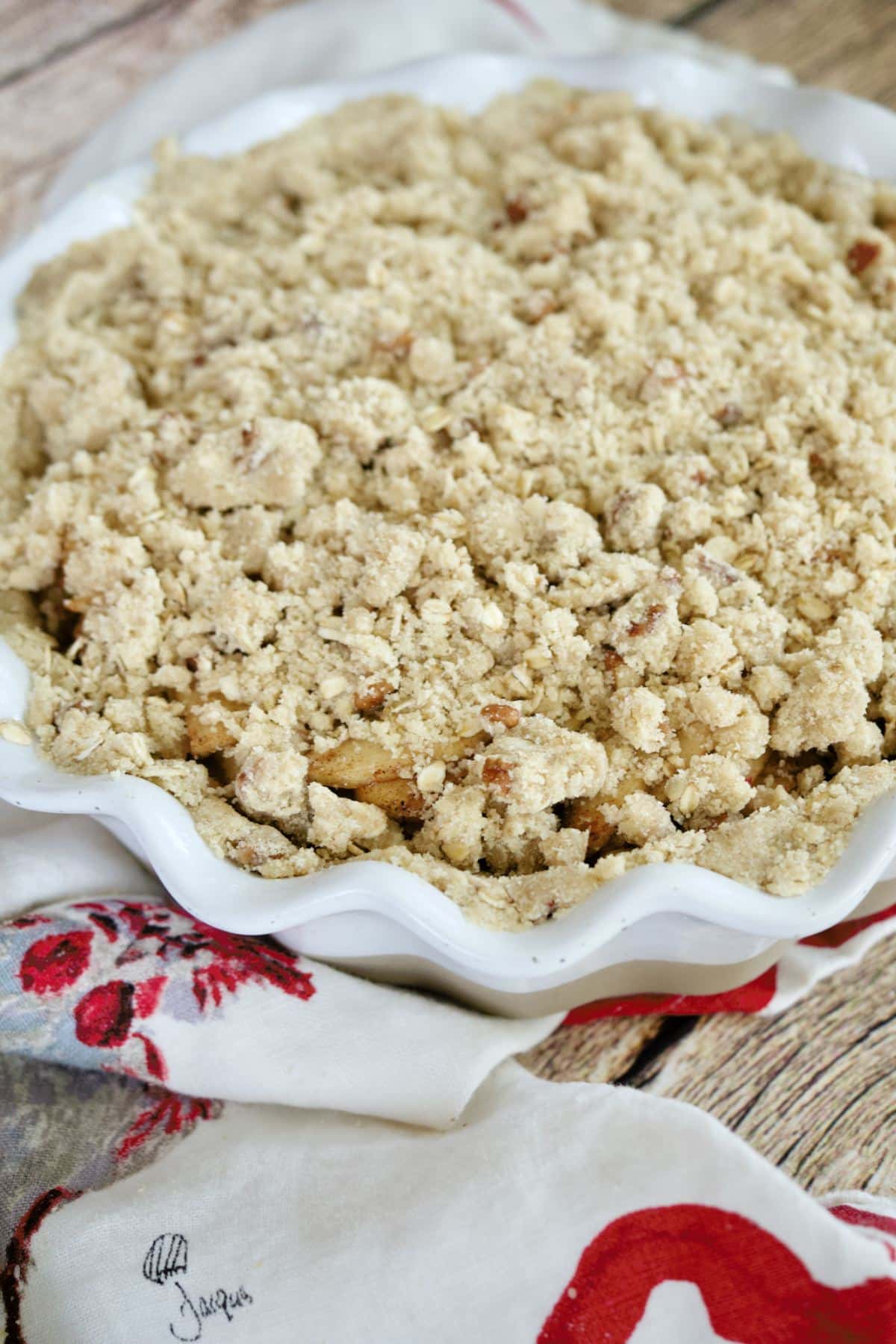 Crumb topping on apple pie recipe.
