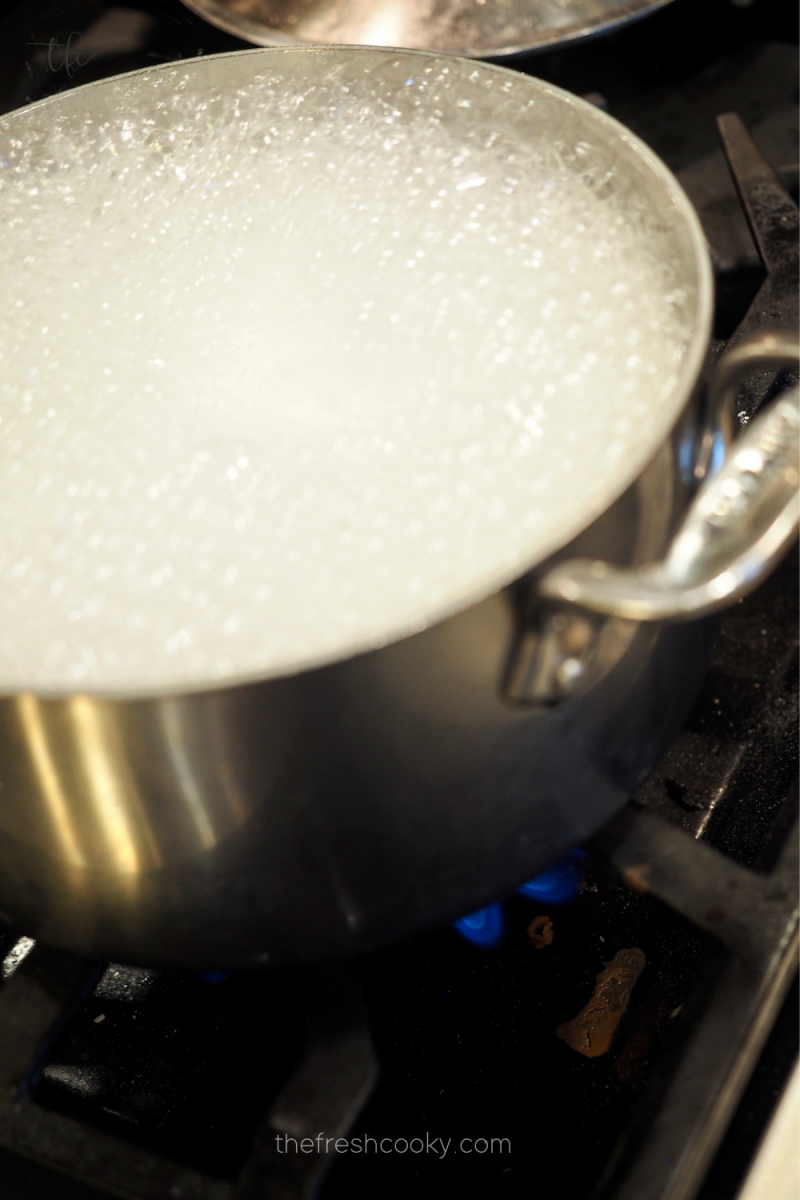 Baking Soda and boiling water for soda bath for pretzel bites. 