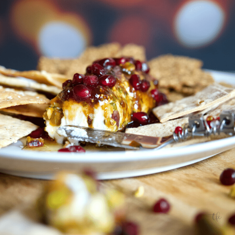Goat Cheese Log with Hot Honey, Fig and Pistachios
