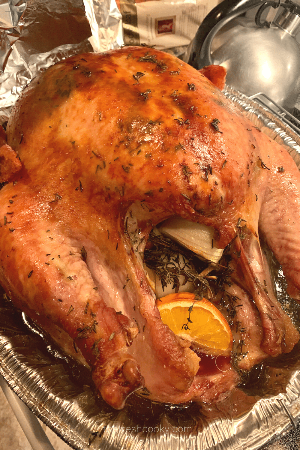 Roasted turkey, resting.