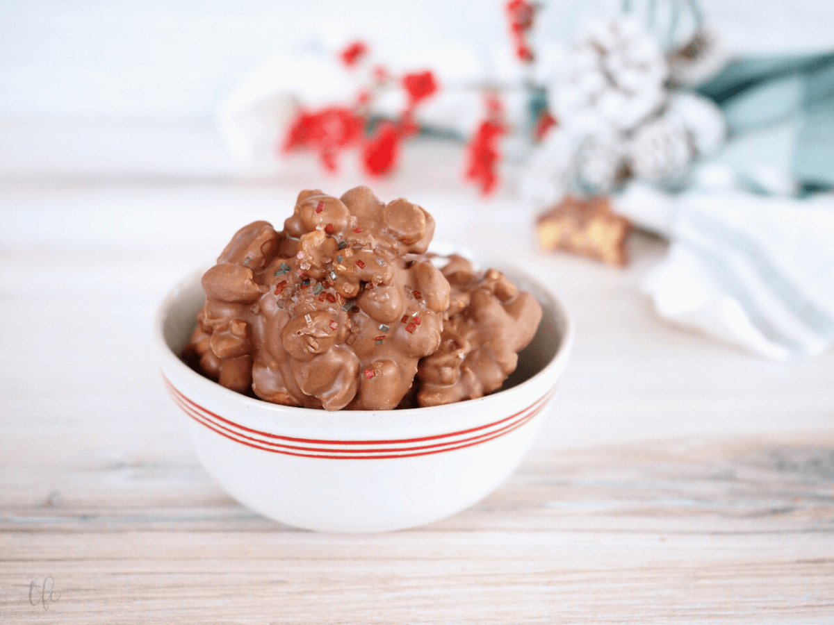 Best Easy Crockpot Peanut Clusters Recipe • The Fresh Cooky