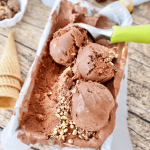 Freeze until firm and scoopable Ferrero Rocher Ice Cream.