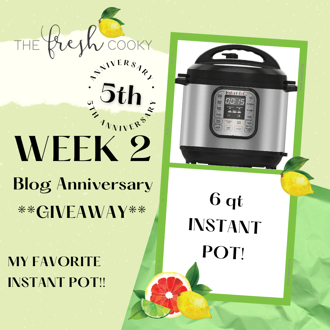 Week 2 of the Fresh Cooky giveaway with Instant Pot giveaway.