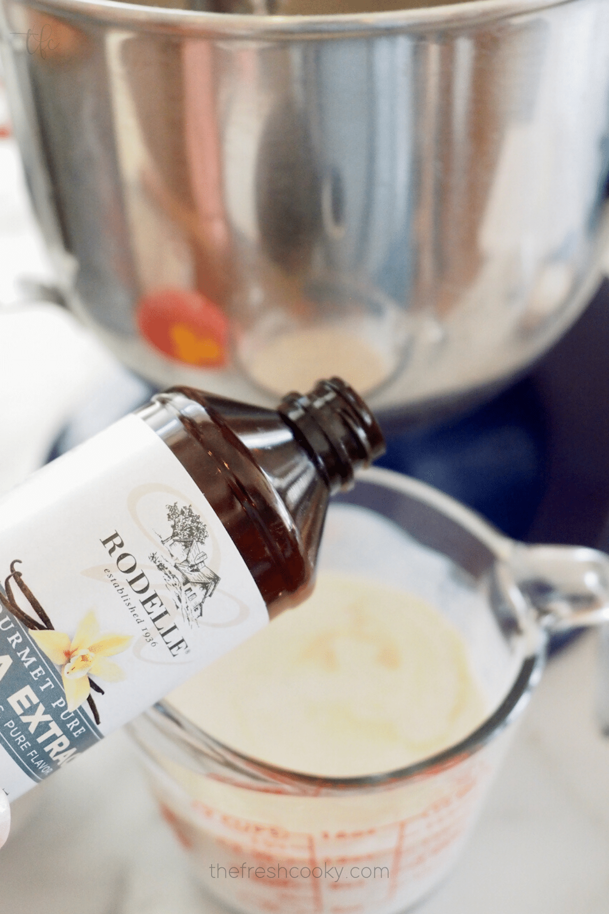 Add vanilla extract to buttermilk mixture. 