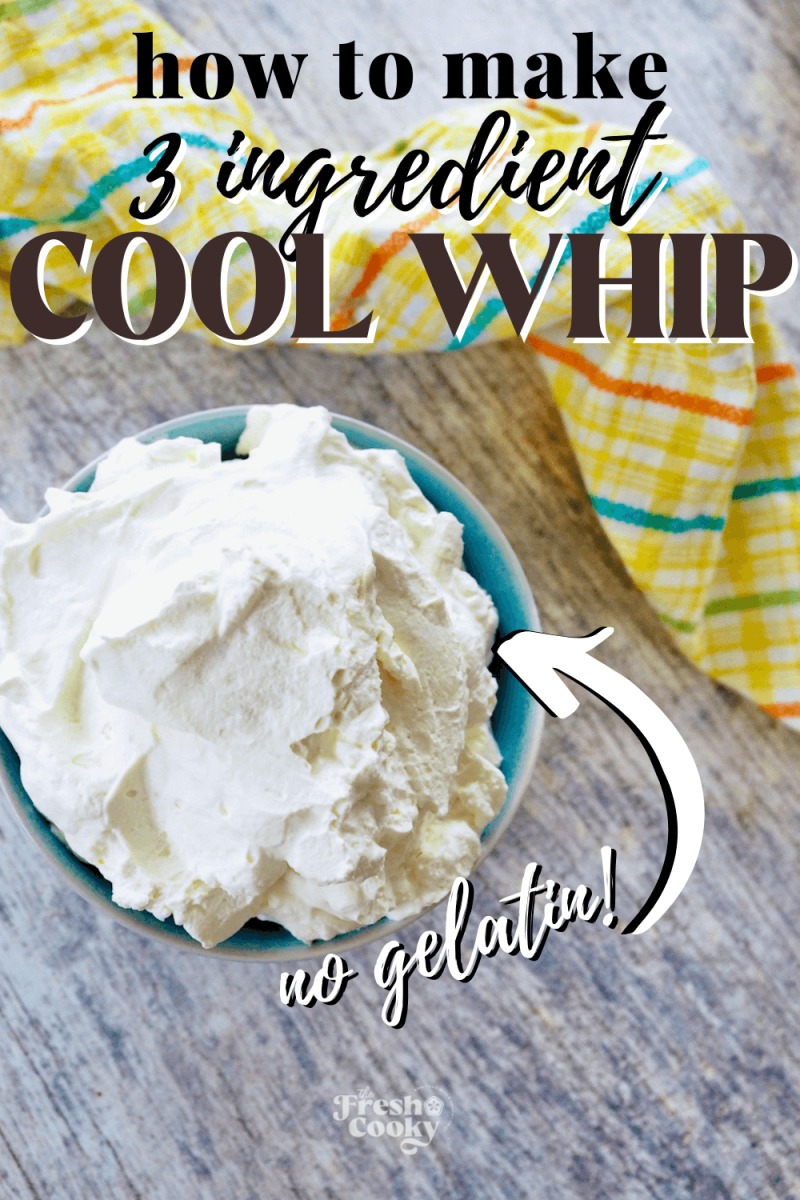 How to make 3 ingredient Cool Whip, no gelatin.