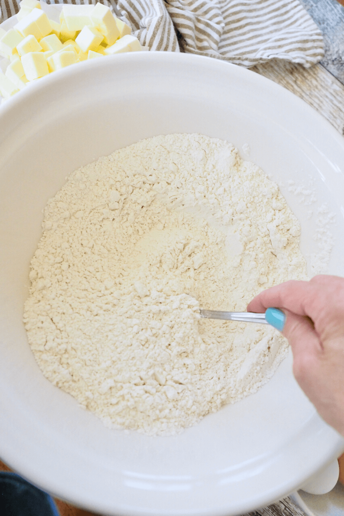 Stir together flour and salt. 