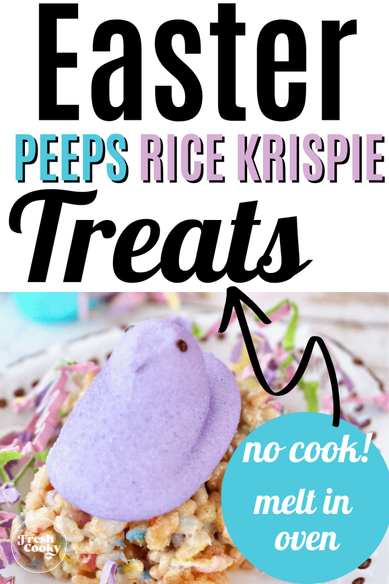 Easter Peeps Rice Krispie Treats recipe pin.