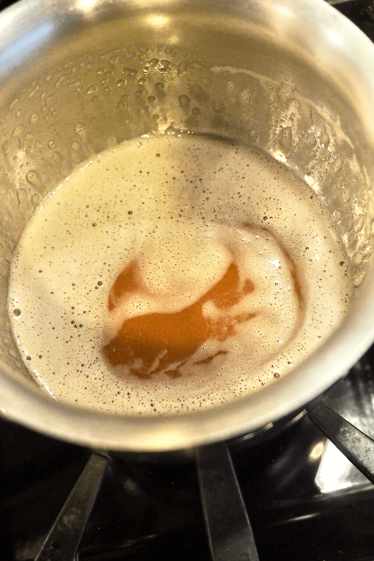 Browned butter in small saucepan.