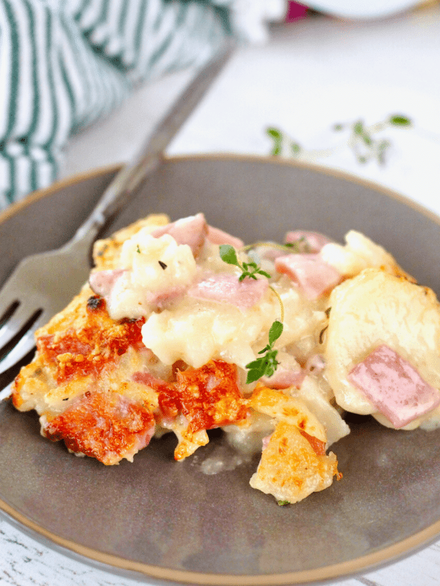 Instant Pot Scalloped Potatoes with leftover ham story