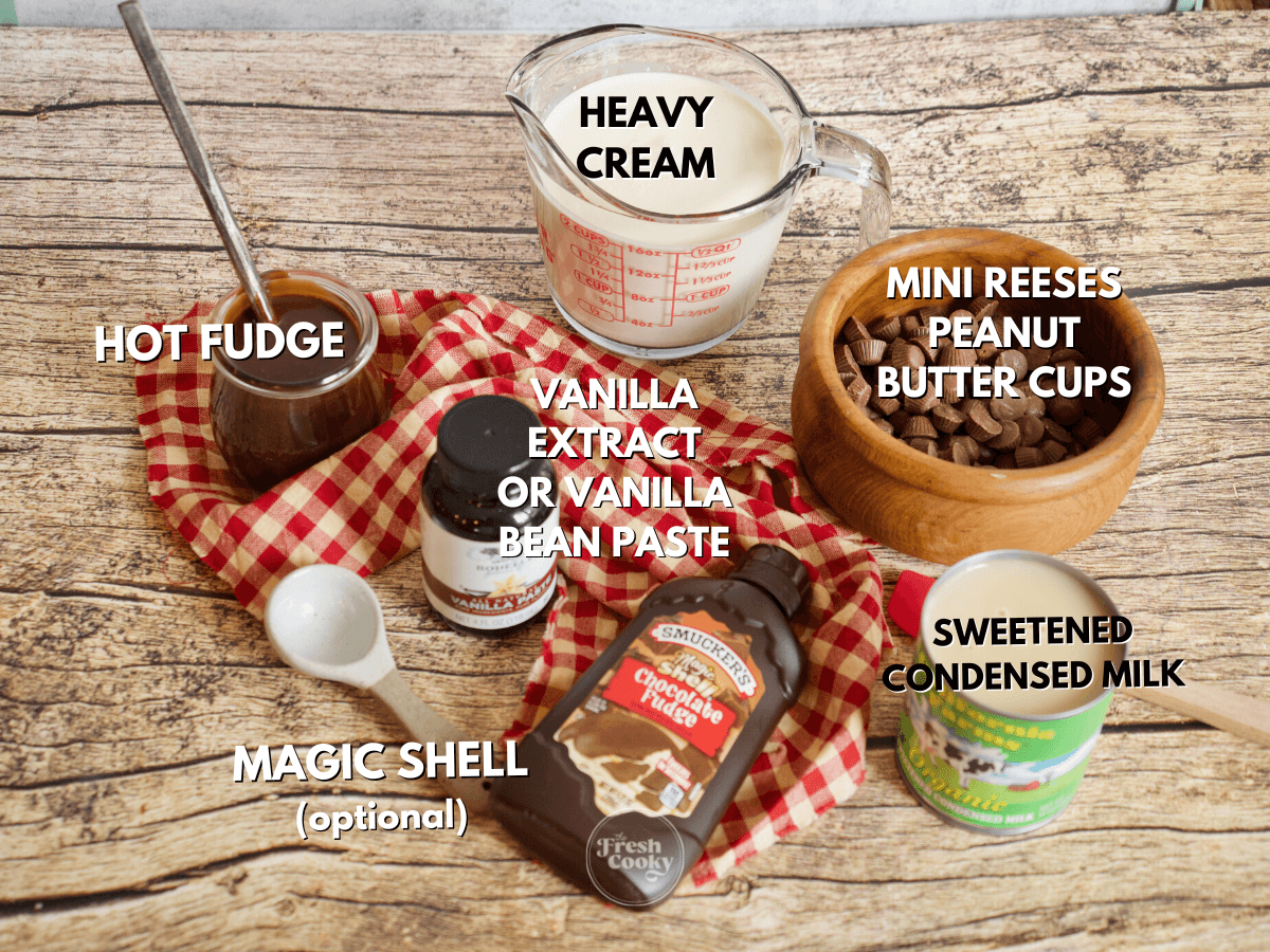 Moose Tracks Ice Cream Labeled Ingredients.
