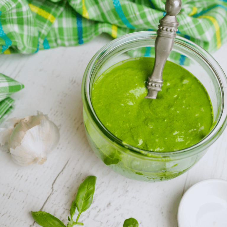 Easy Nut Free Basil Pesto Sauce Recipe • The Fresh Cooky