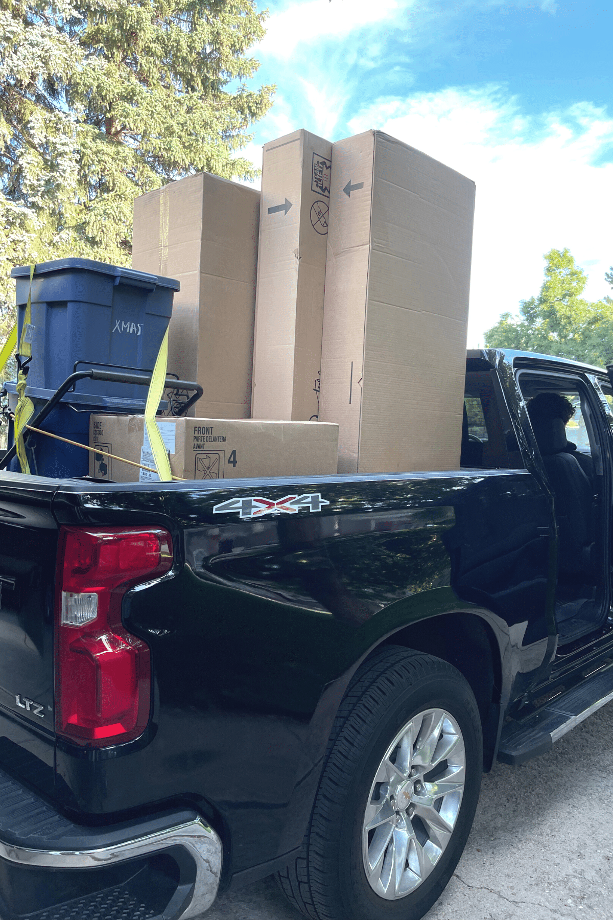Truck loaded with furniture and supplies for Bozeman house. 