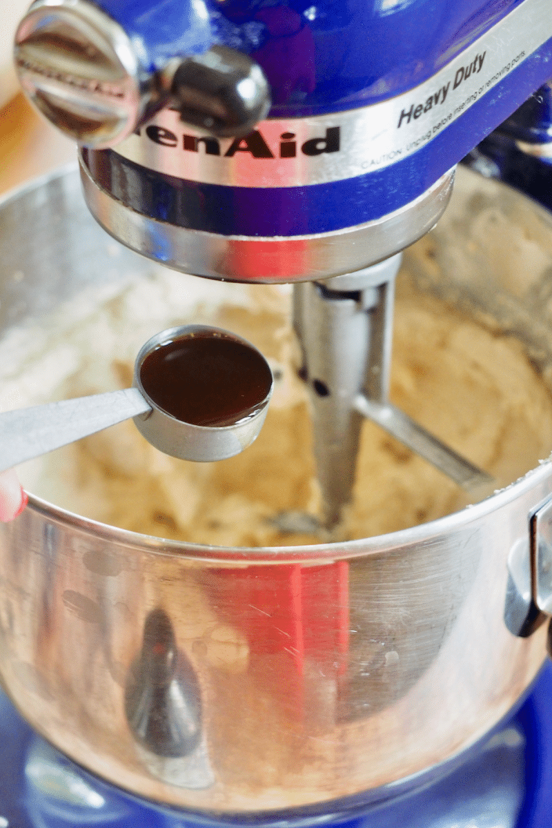 Add vanilla extract to crumbl cookie batter.