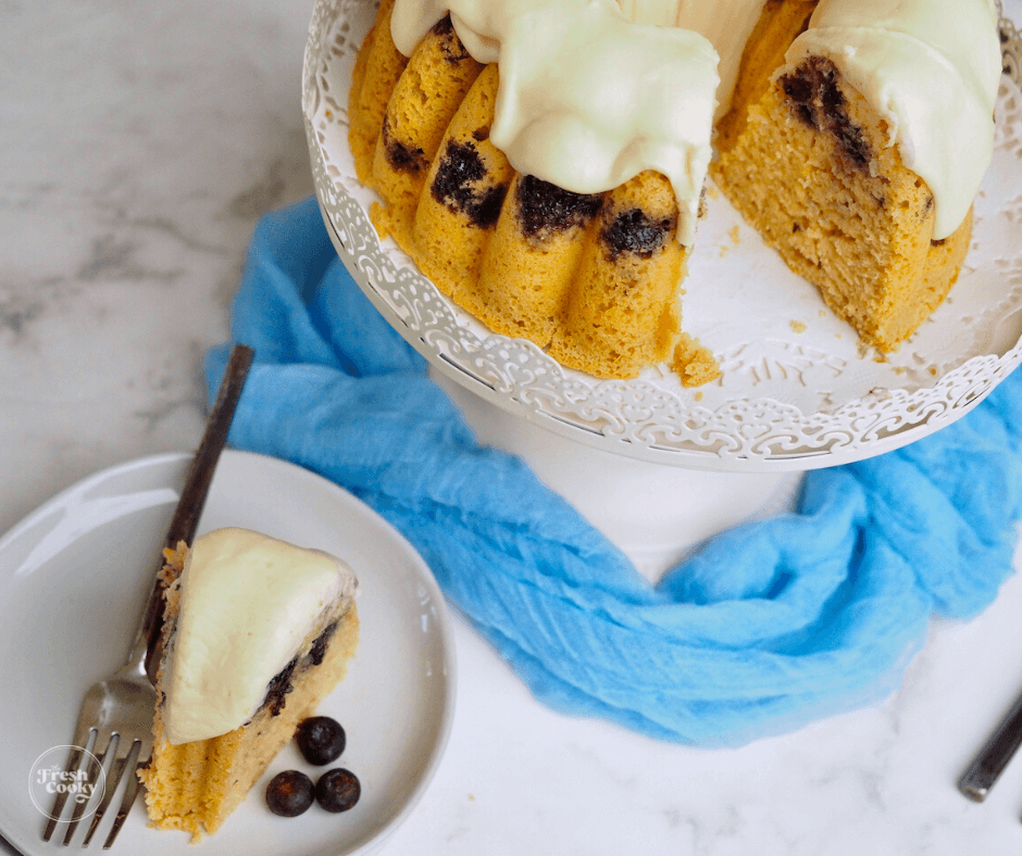 Best Blueberry Pancake Bundt Cake Recipe - The Fresh Cooky