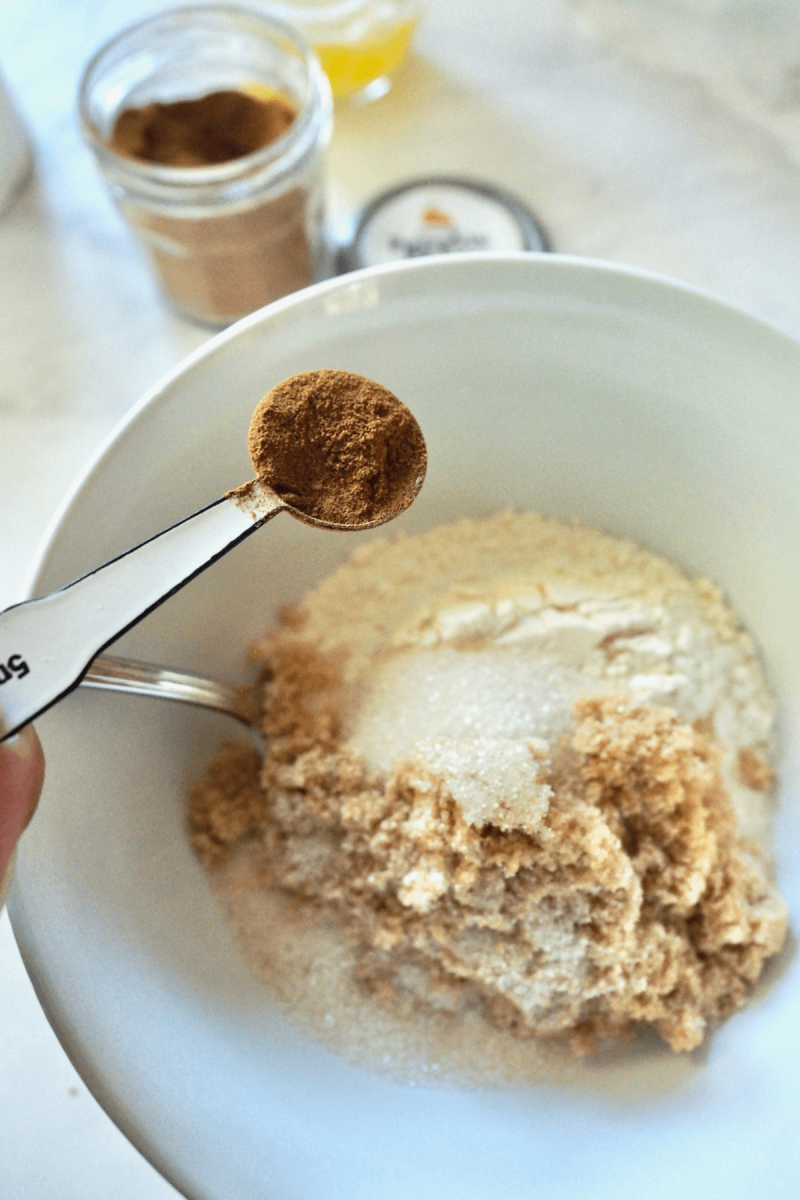 Mix spices and brown sugar and flour in small bowl for crumb topping. 