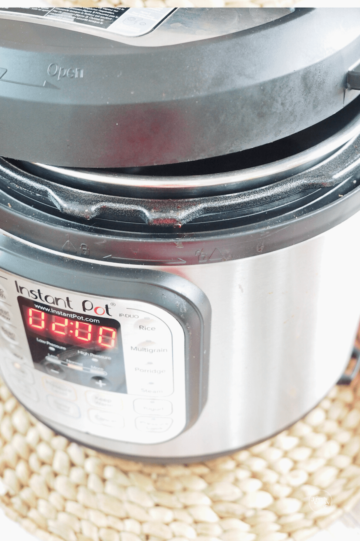 Instant pot on 2 hour slow cooker high setting.