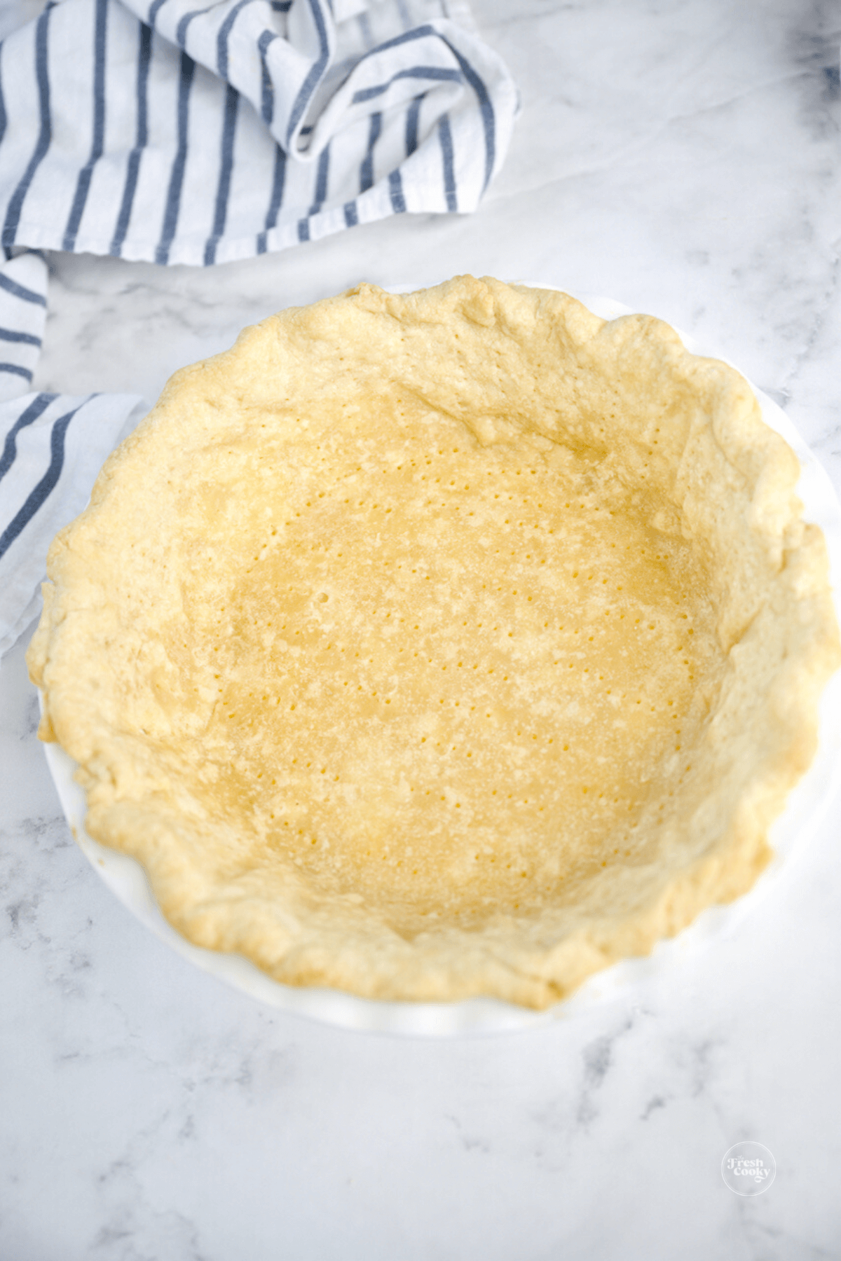 Baked 3 ingredient pie crust.