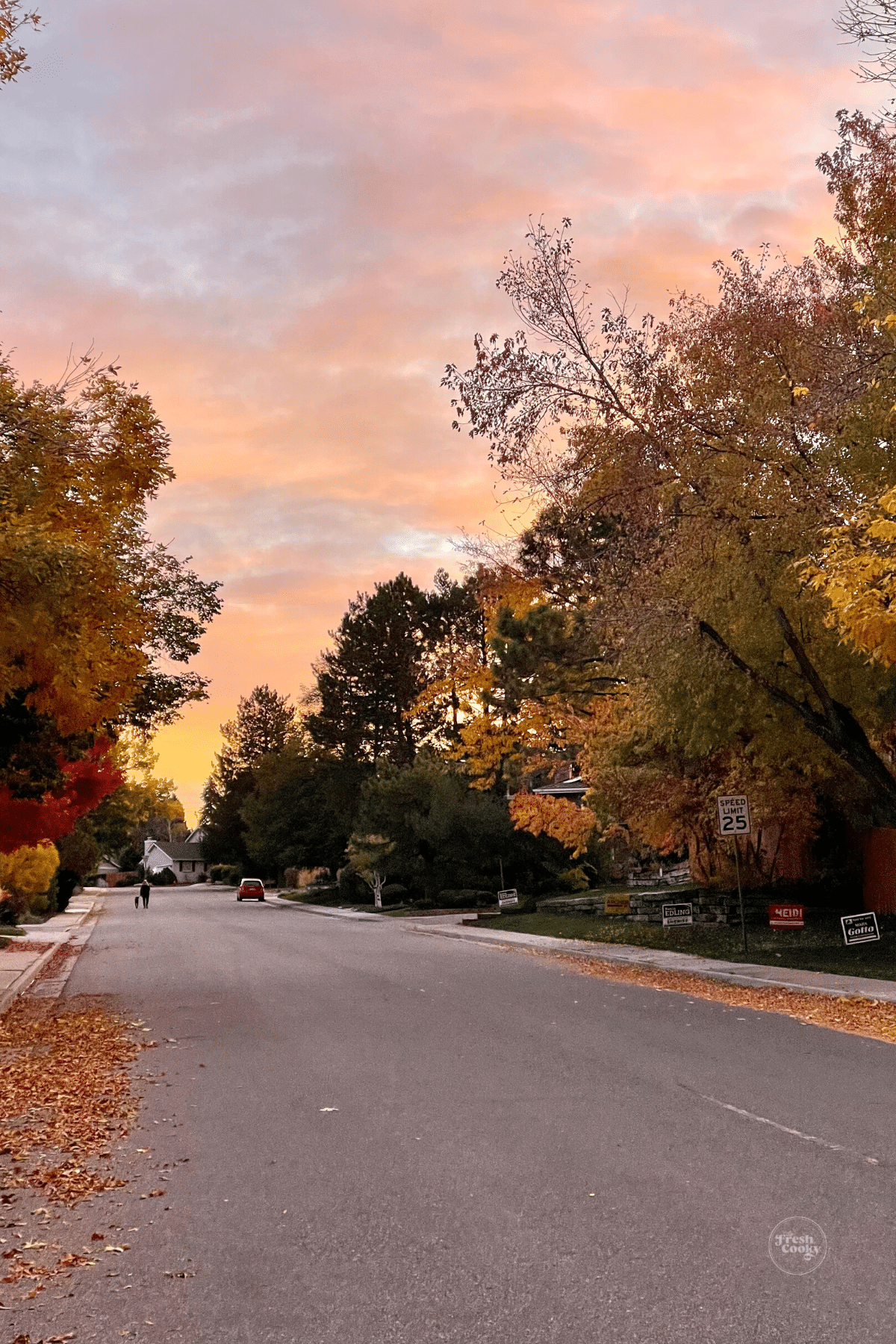 Beautiful sunrise in the fall.