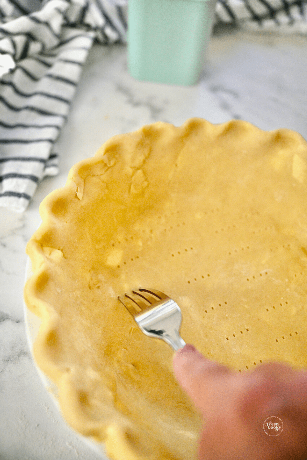 Docking a pie crust.