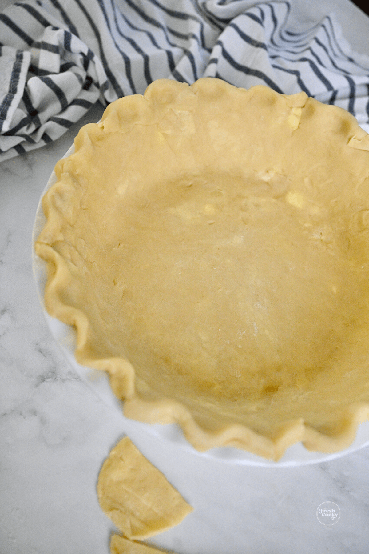Crimped pie dough.