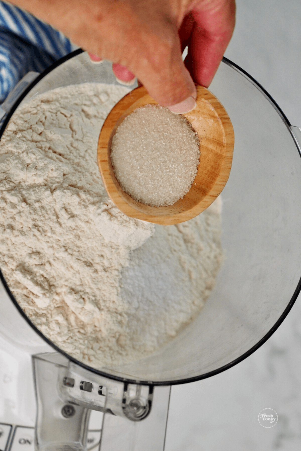 Combine and pulse dry ingredients in food processor.