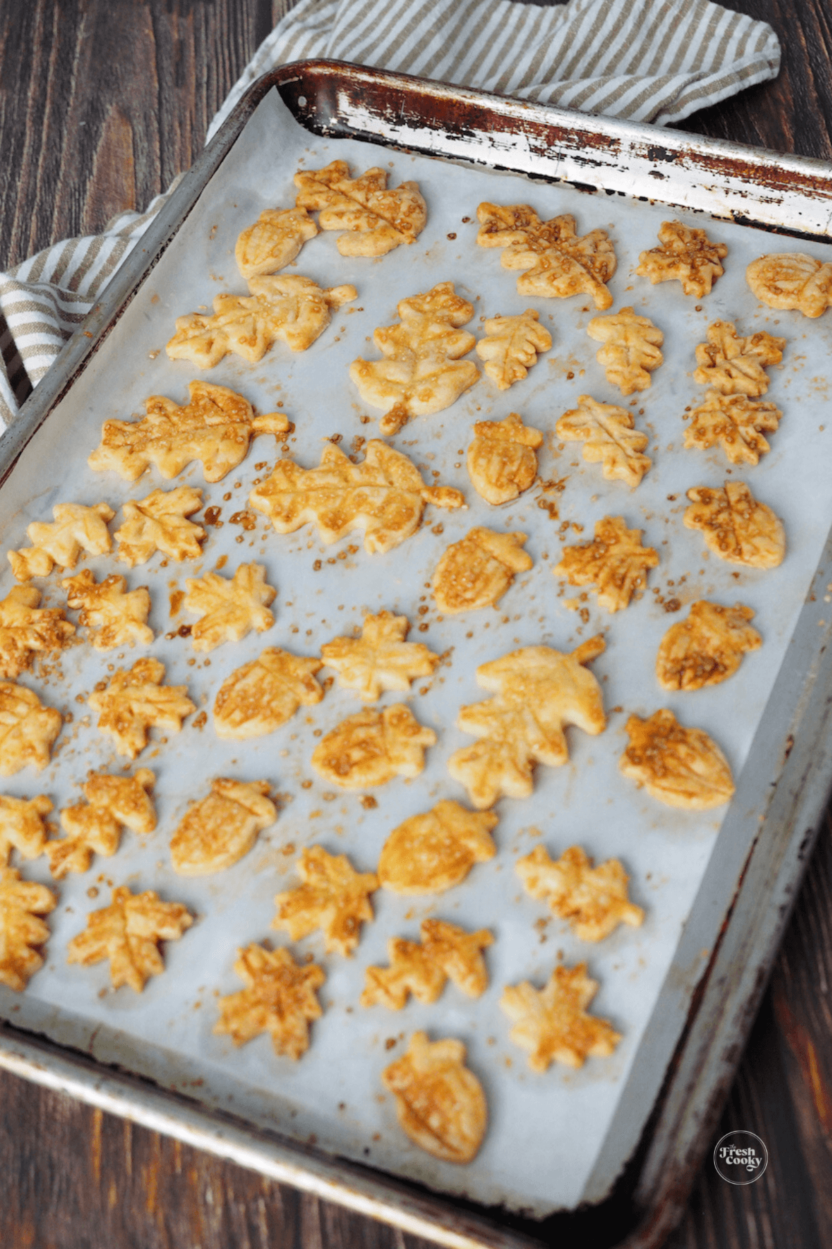 Fall leaves, pastry cut outs for decoration for pie crust.