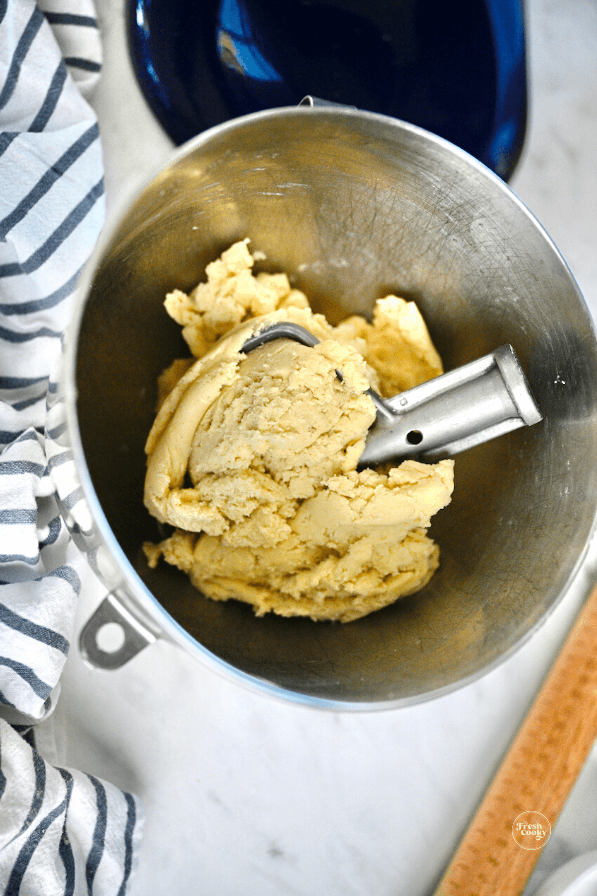 Add ice water just until dough ball forms.