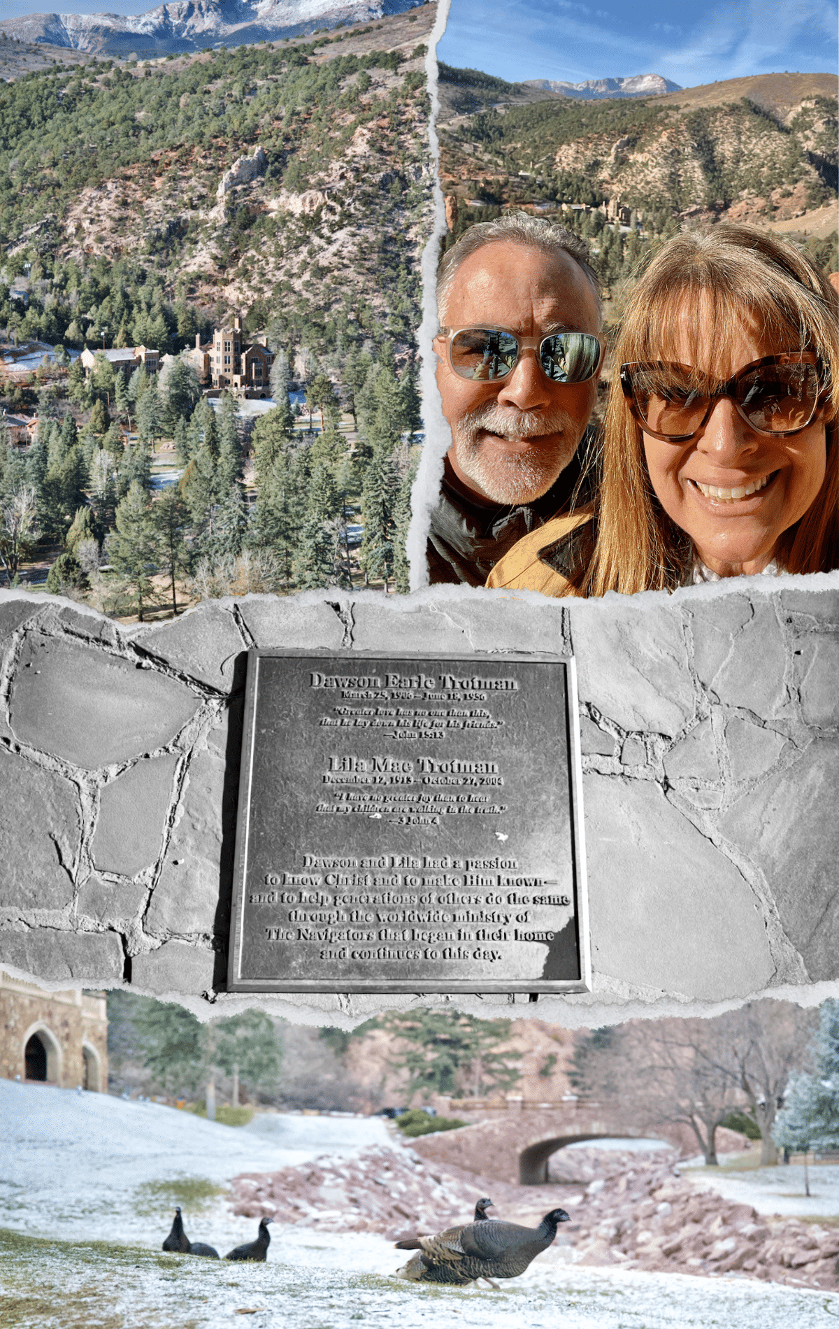 Collage of pictures from our hike at Glen Eyrie.