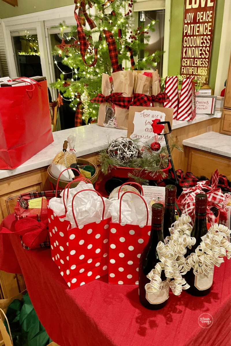 Table filled with gifts that are our favorite things.