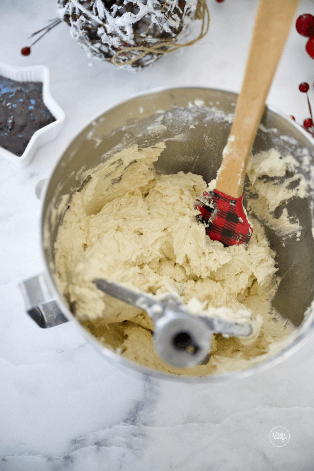 Raspberry Cheesecake cookie dough ready to chill.