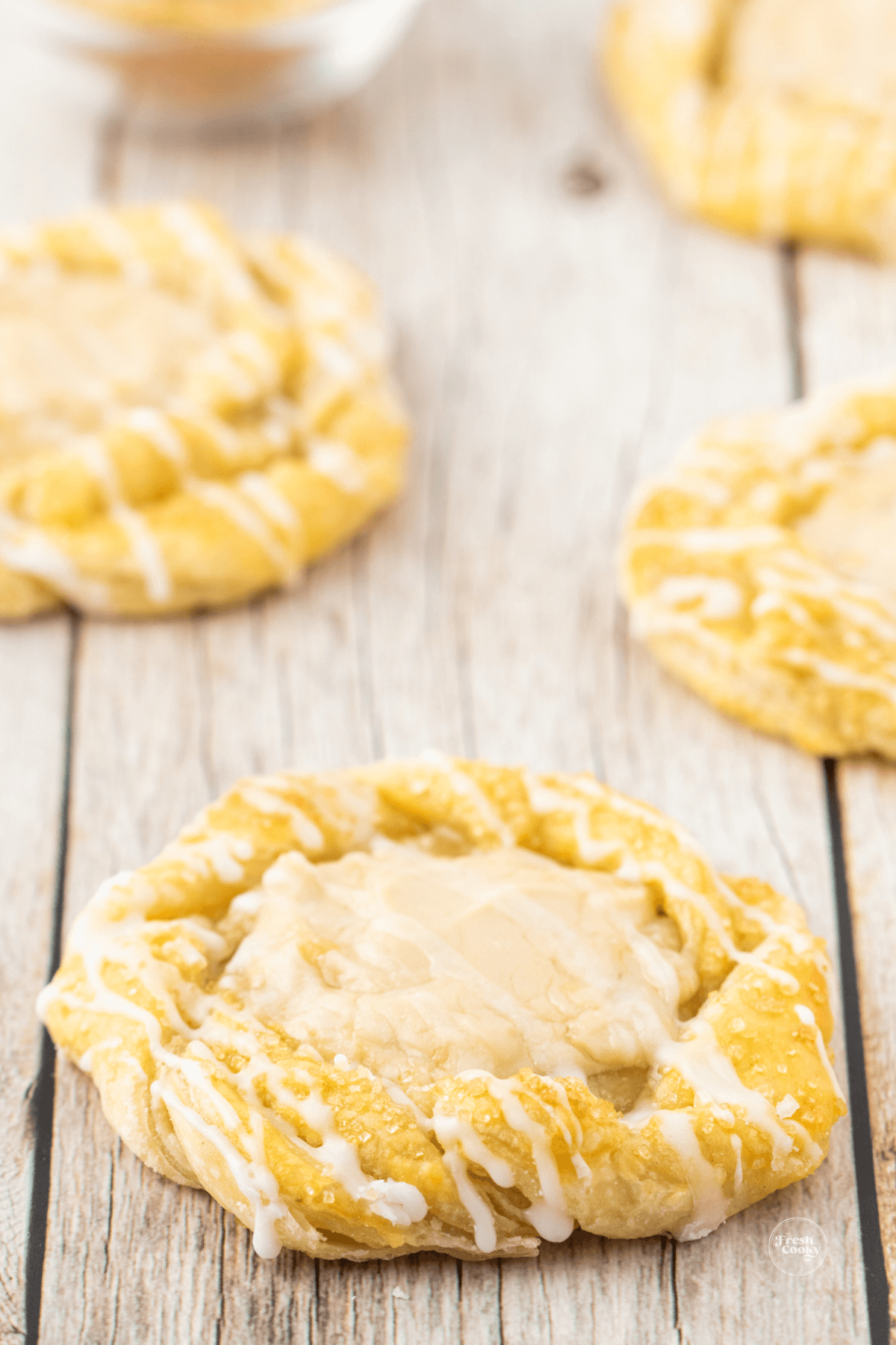 Cream cheese danish a Starbucks copycat recipe danishes on table.