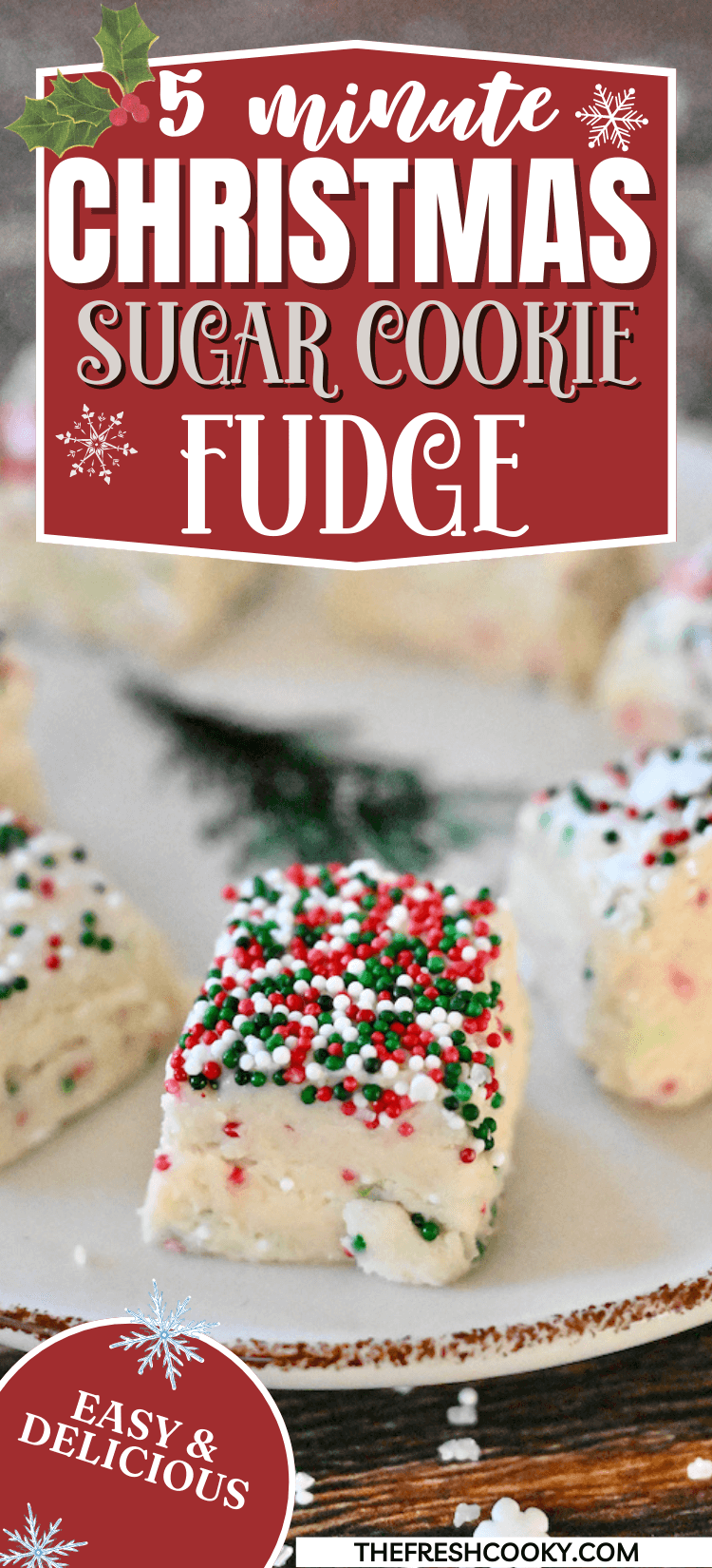 Easy Christmas Sugar Cookie Fudge Recipe • The Fresh Cooky