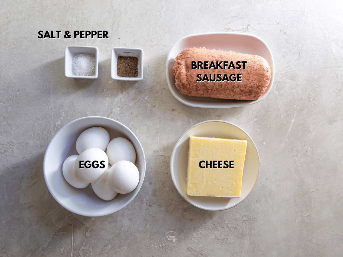 Labeled ingredients for starbucks copycat instant pot egg bites.