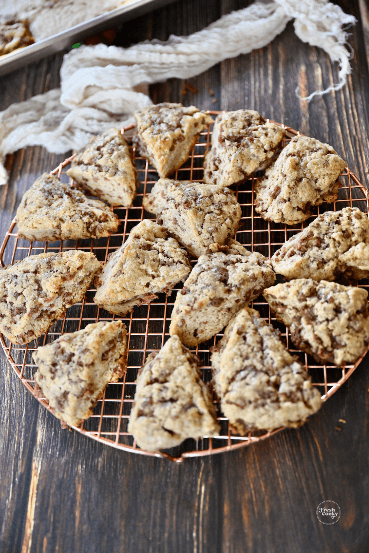 Scones on cooling rack.