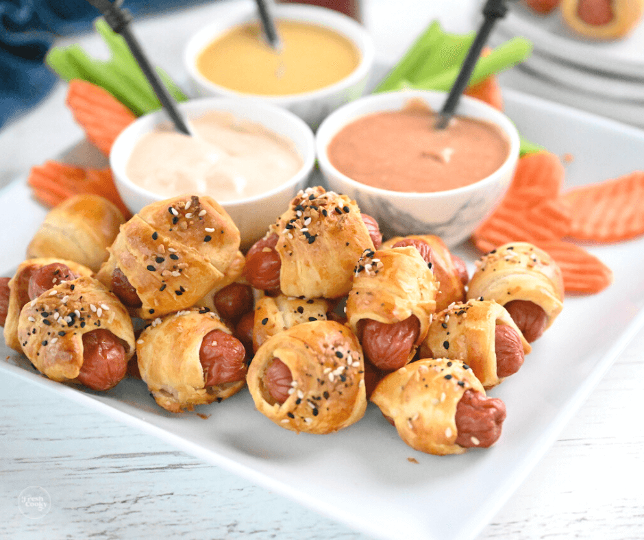 Pigs in a Blanket with Dipping Sauces (Air Fryer or Oven)