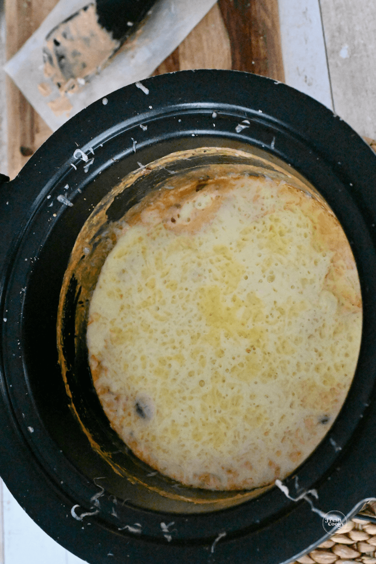 Cheese after melting on top. 