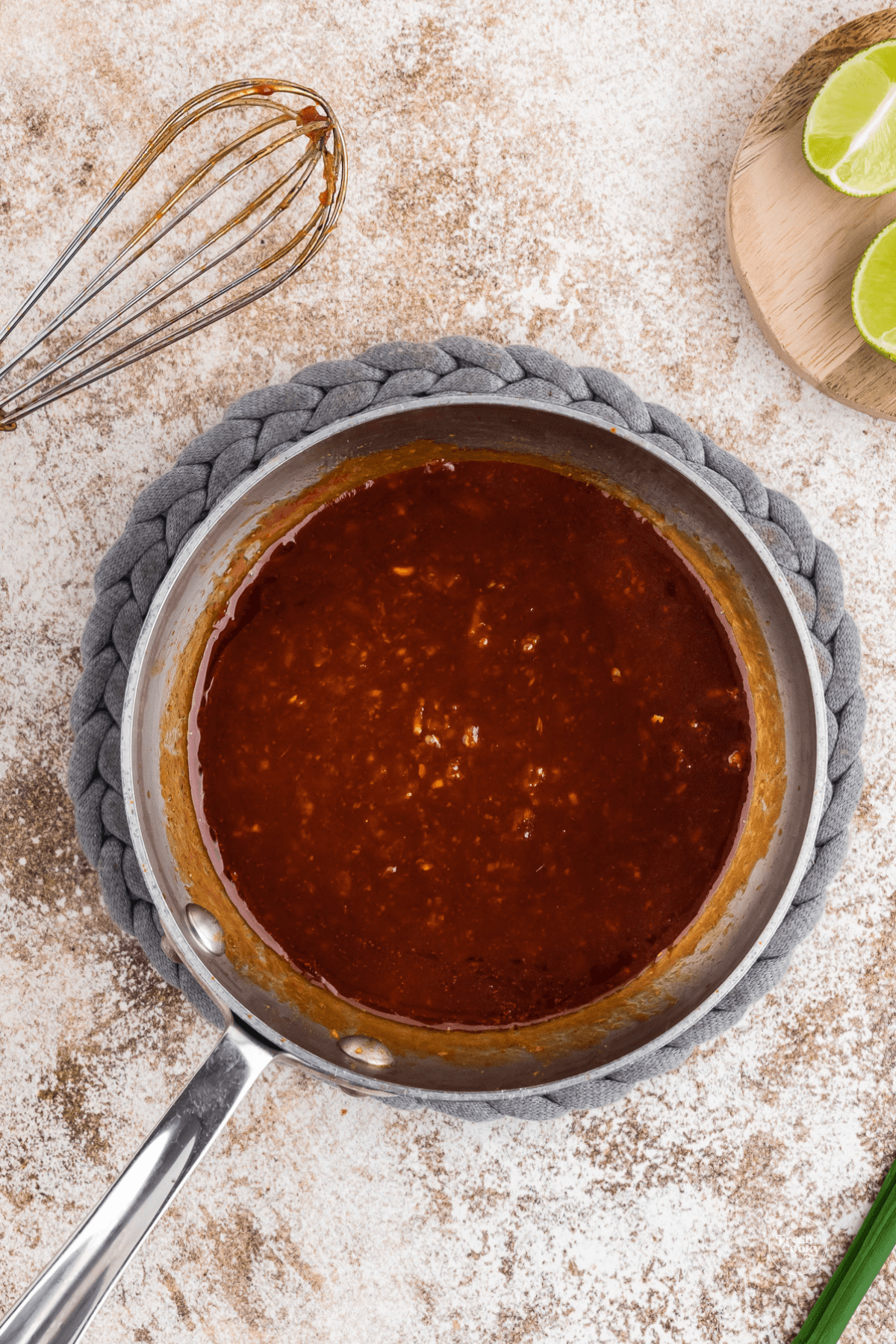 Korean barbecue sauce in saucepan.