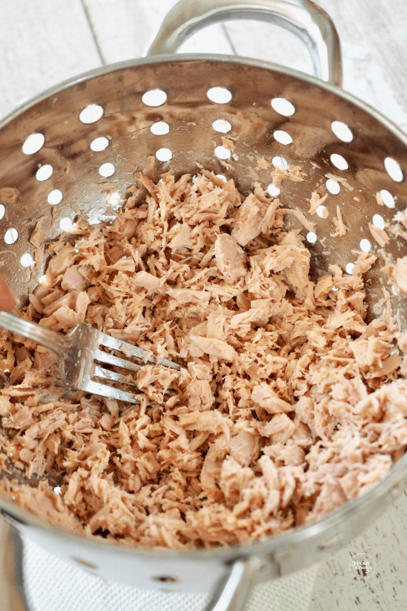 Drain tuna and use fork to break it up.