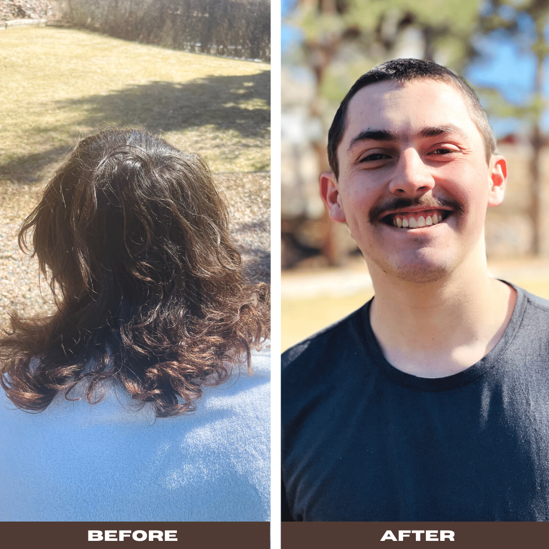 Before and after haircut of our youngest son.