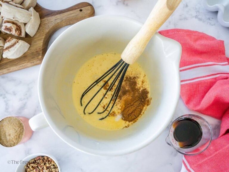 Add spices to the custard.