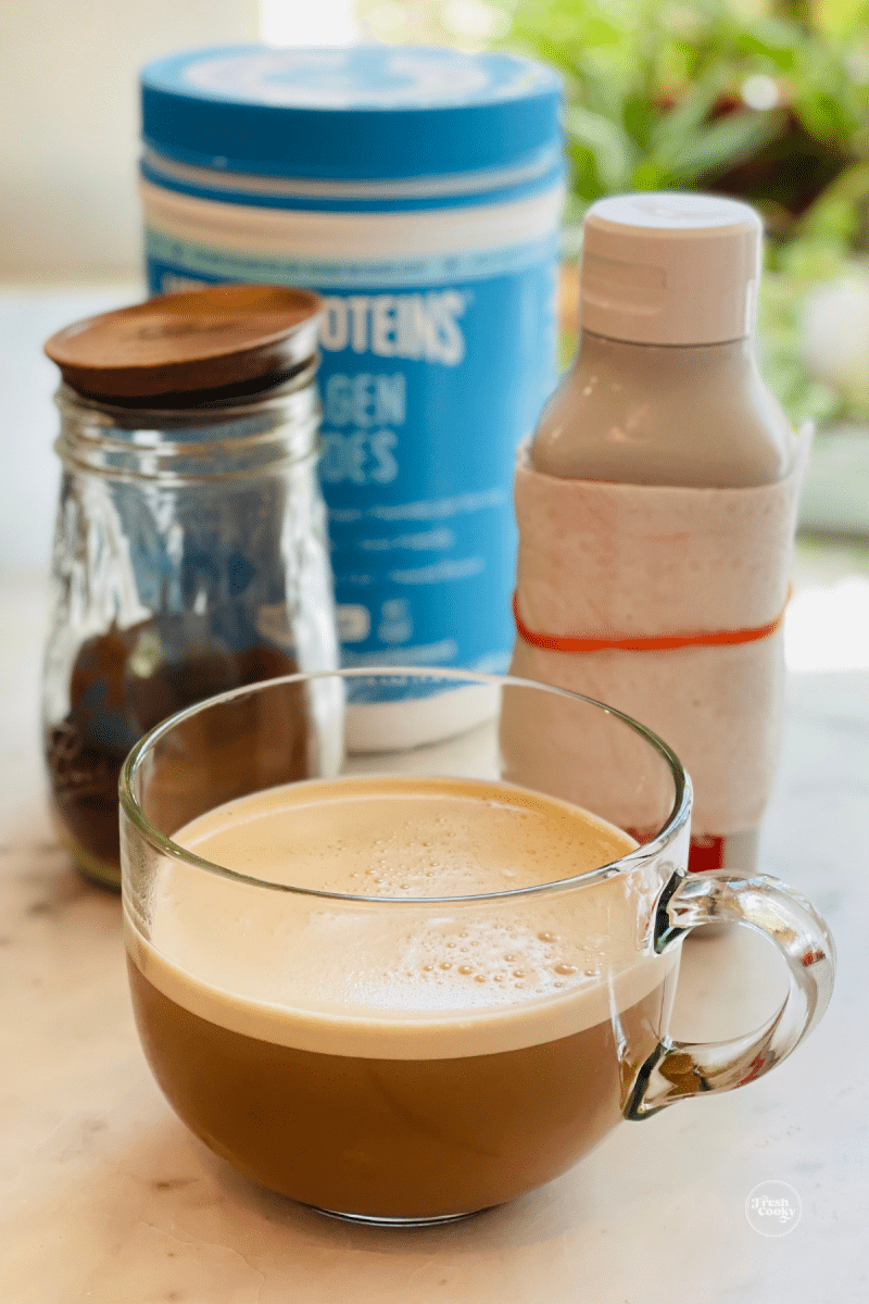 Blended, creamy dandy blend coffee drink. 