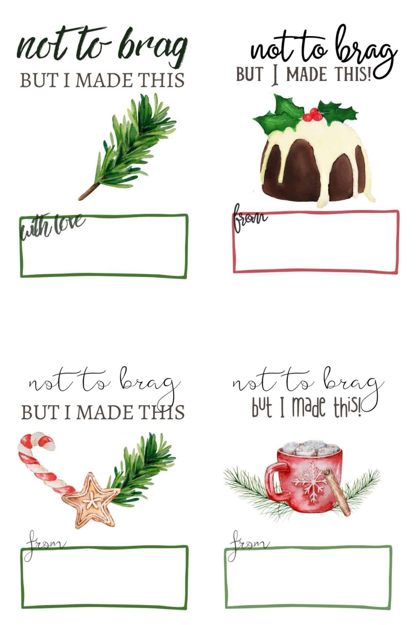 Free Christmas gift tags for gifts from the kitchen.