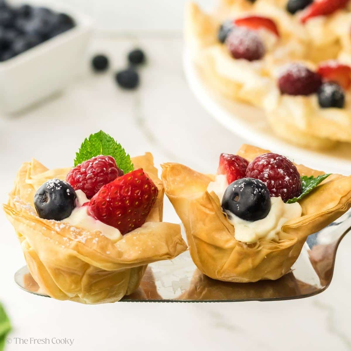 Strawberry Cheesecake Phyllo dough cups.