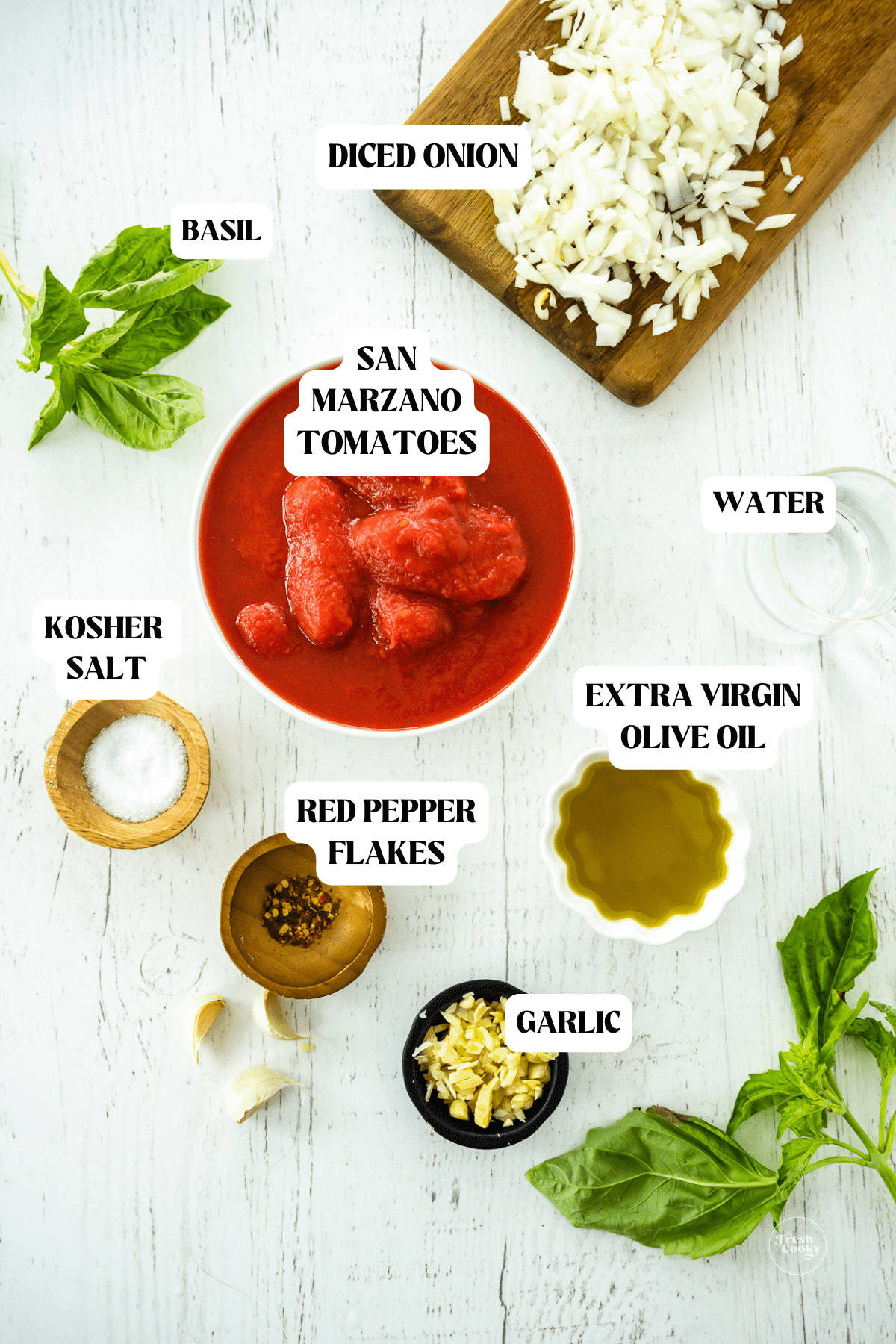 Italian marinara sauce labeled ingredients.