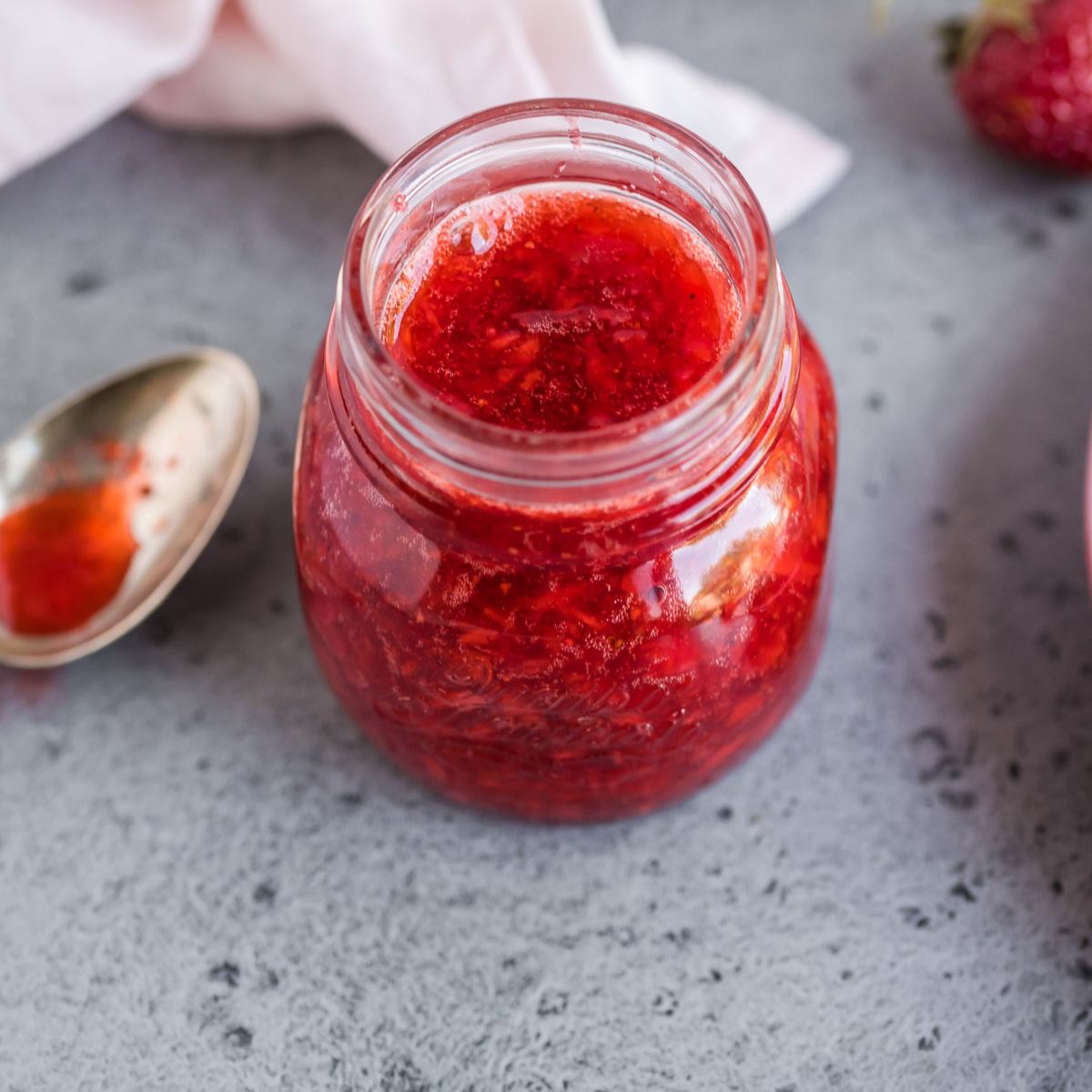 Easy No Cook Strawberry Freezer Jam Recipe (Low Sugar)
