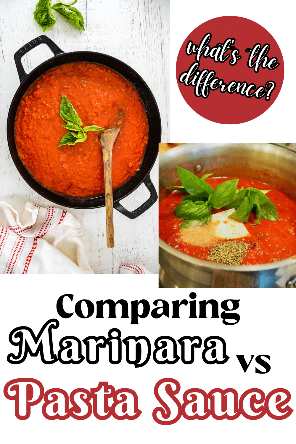 Comparing Marinara vs pasta sauce, to pin.