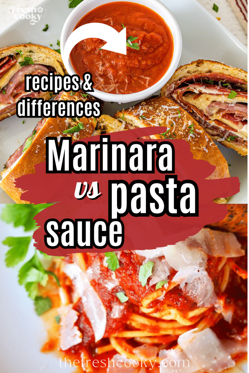 Marinara Sauce for dipping and pasta spaghetti sauce on spaghetti.