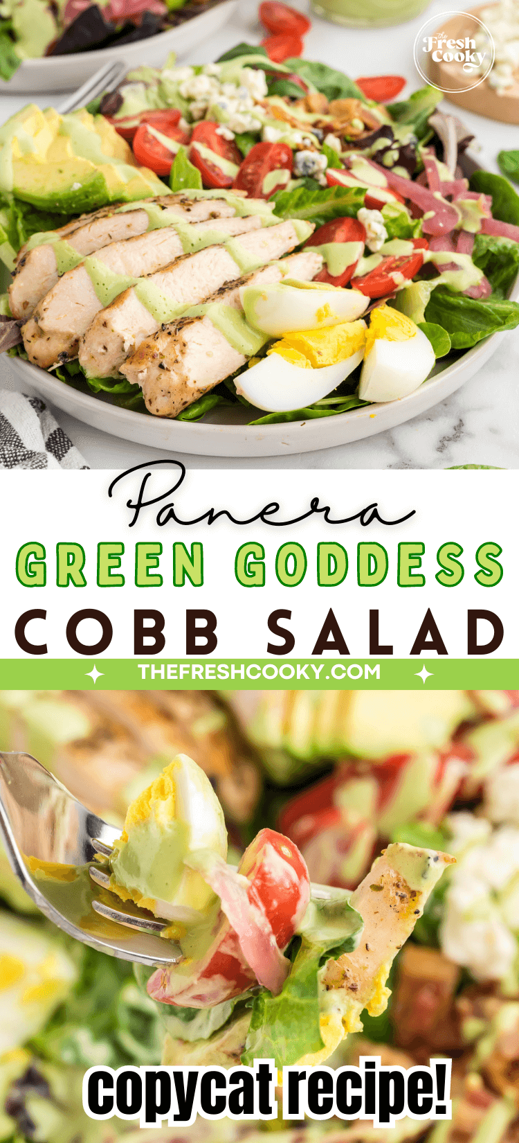 Green Goddess Salad with Chicken (Panera Copycat) • The Fresh Cooky