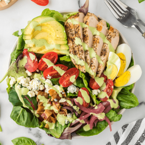 Panera Green Goddess Cobb salad with grilled chicken.