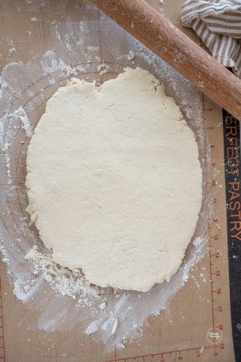 Roll dough to about ½ inch thickness.
